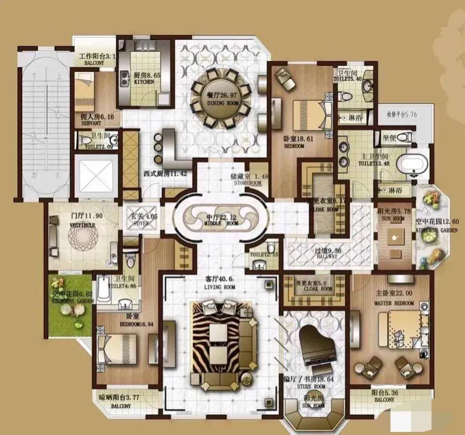 这套房子豁达开阔，满是豪情与诗意。
 
40㎡的超大客厅，就像长江大河，奔腾开阔