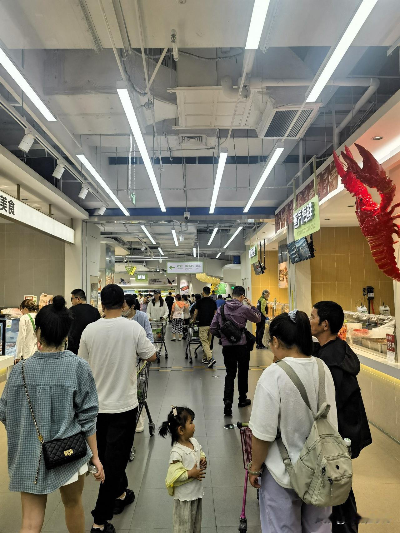 昨天下午去逛了小象超市，人还是这么多，真不容易。

回来琢磨了一下，为什么开业有