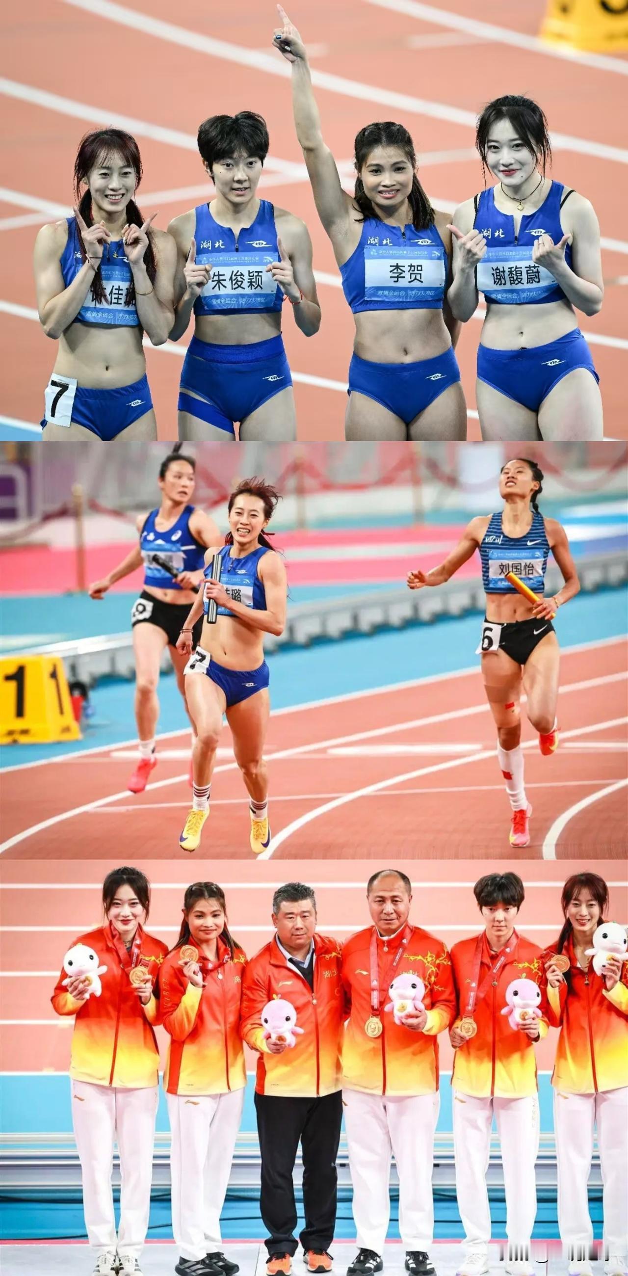 湖北包揽男女4*100米接力金牌！🥇🥇

昨晚全运会田径赛场迎来收官战，湖北