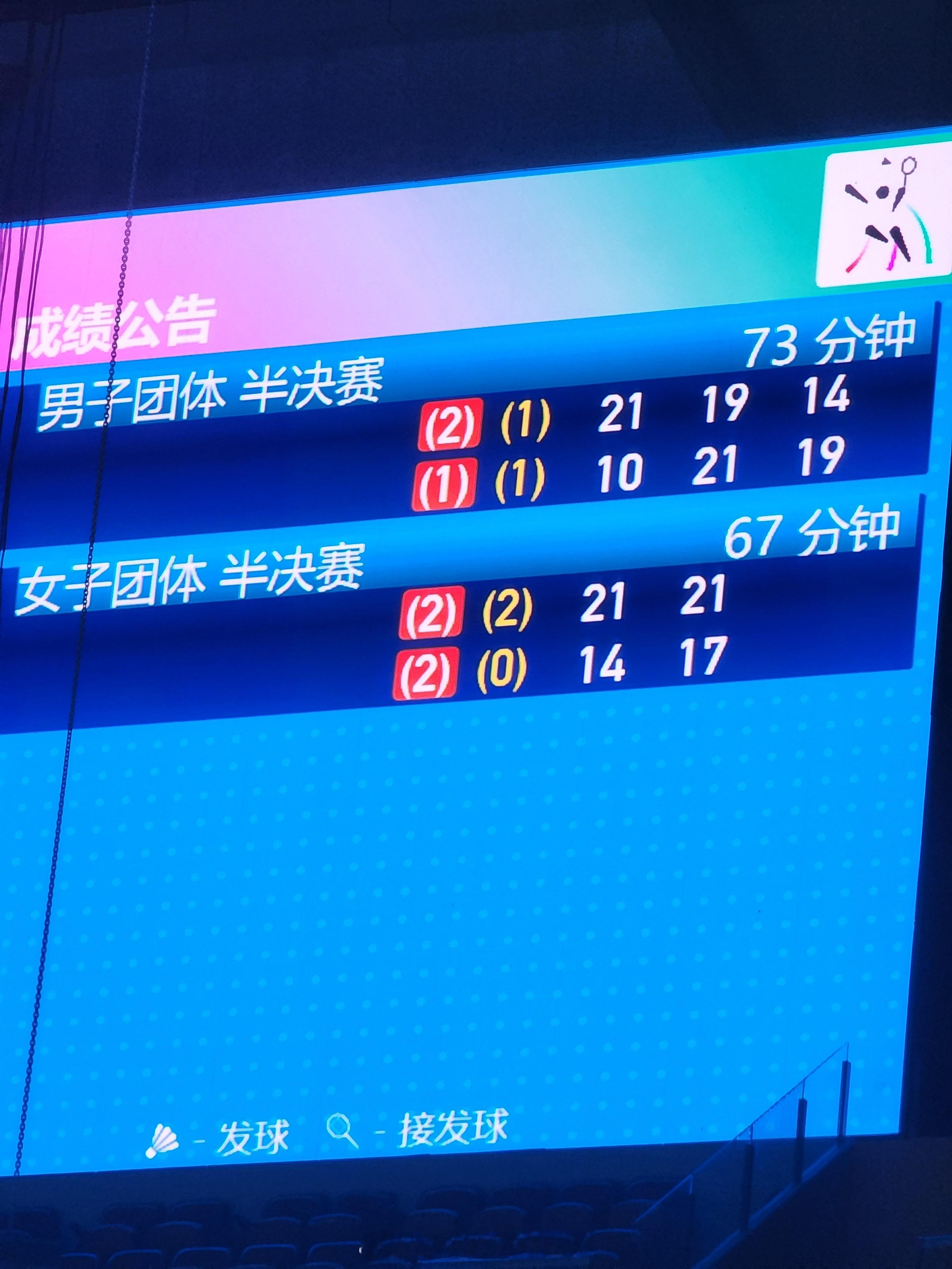 女团 成年组 半决赛 江苏队 2-2 四川队 女单 第1场 孙俪元 23-21 