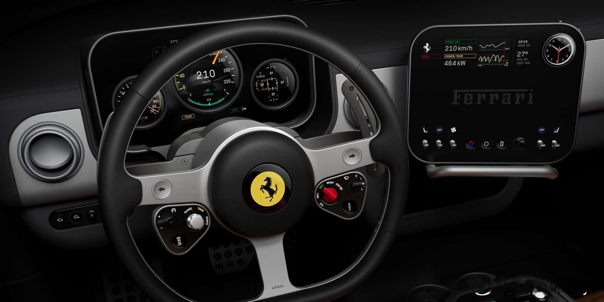 法拉利首款纯电车型内饰曝光法拉利首款纯电车内饰你觉得怎么样大v聊车