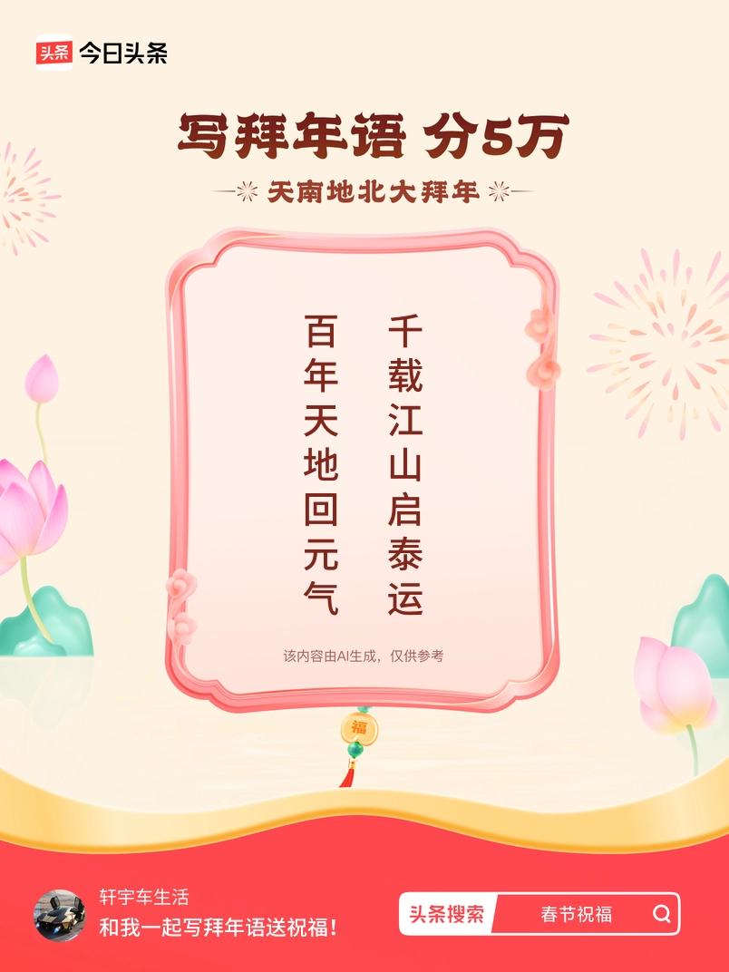 写拜年语送祝福新春拜年送祝福！我的祝福是：“百年天地回元气，千载江山启泰运”！快