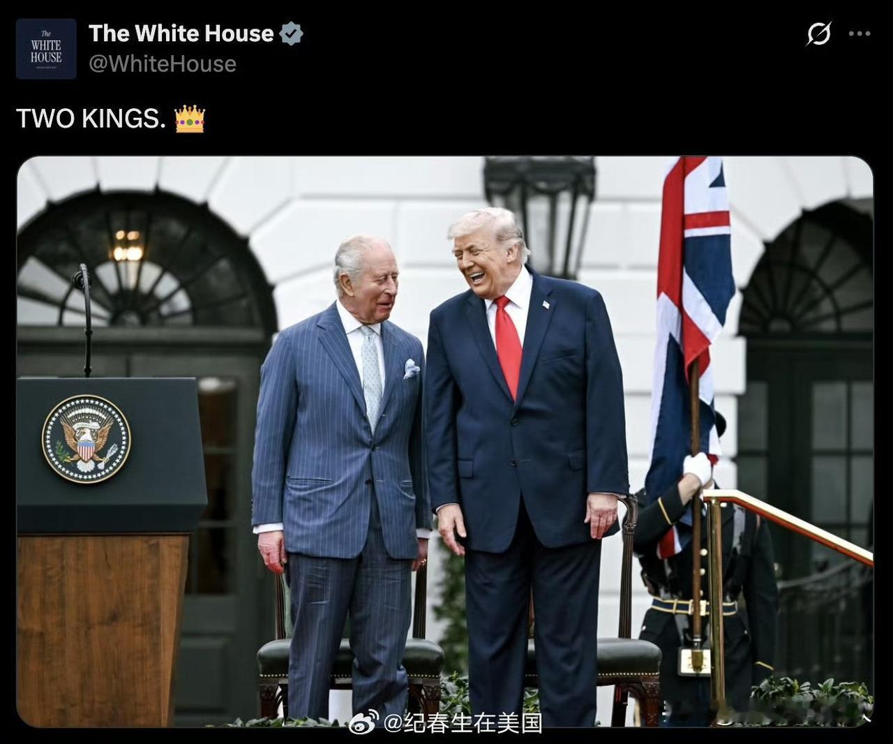 就在刚刚，川普发表演讲:
“我的母亲，那一幕我至今历历在目。我也跟国王说过这件事