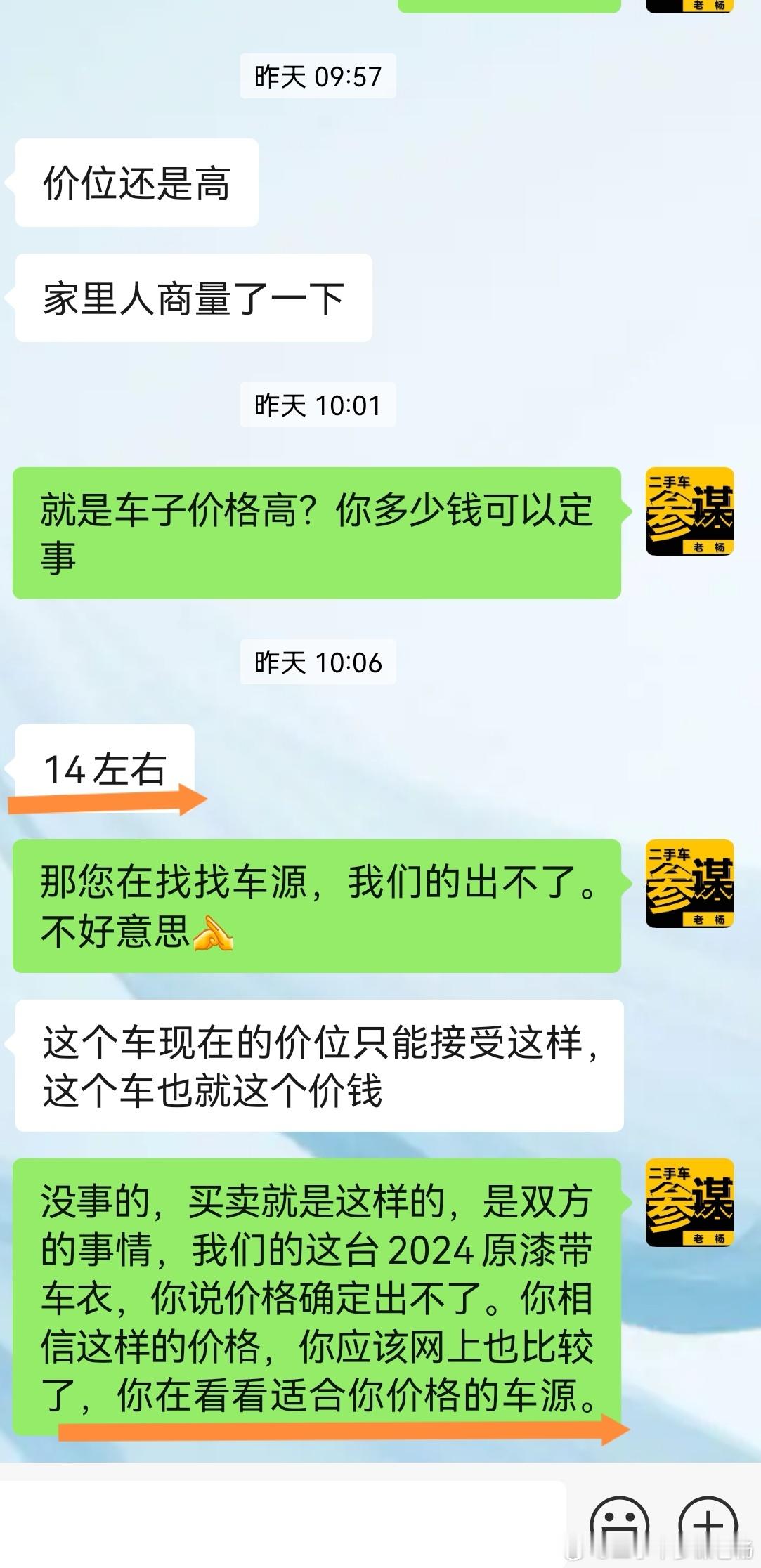 二手车参谋老杨 流水账（第237）        二手车买卖就是双方你情我愿  