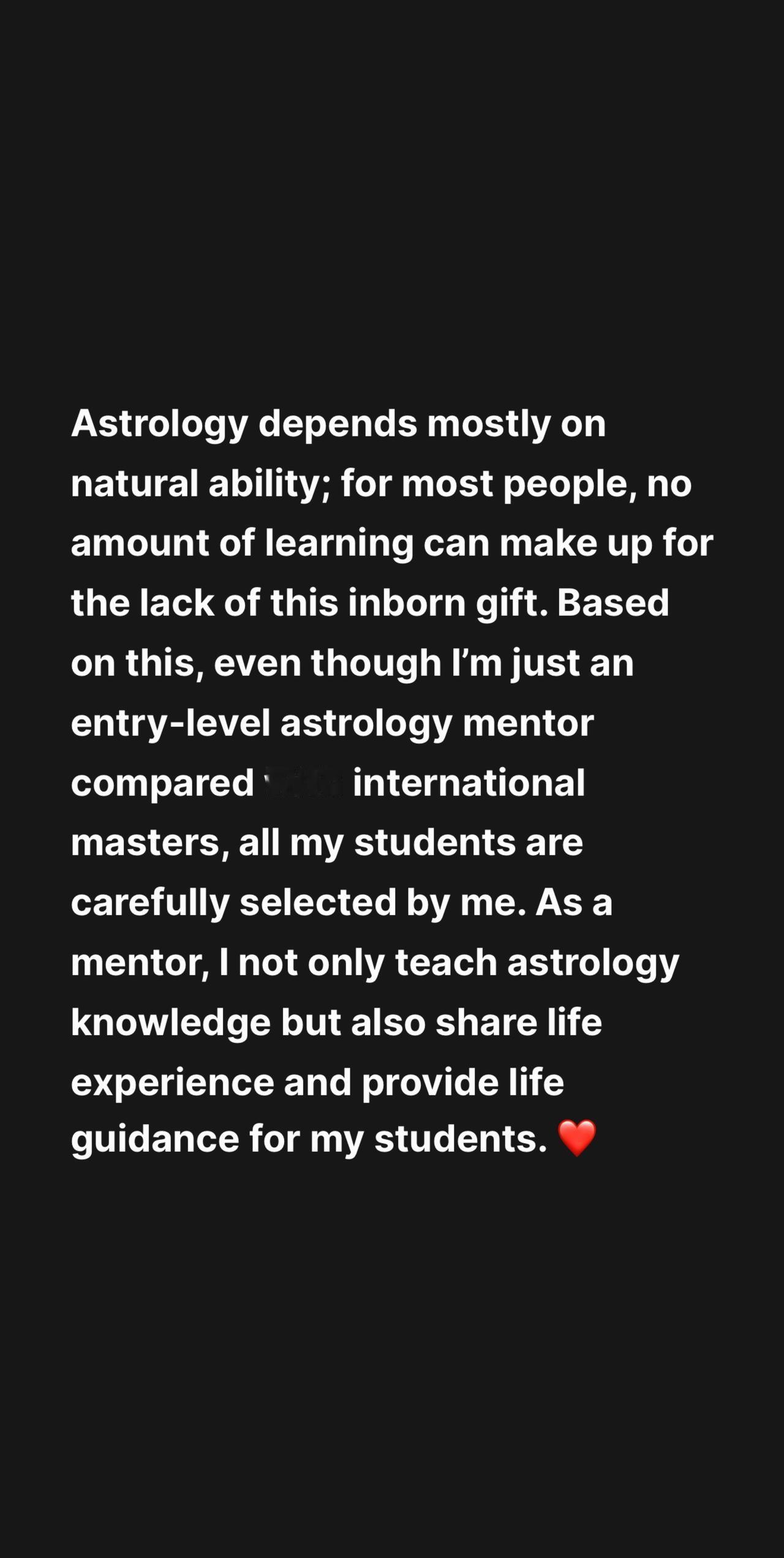 Astrology depends mostly on natural abil