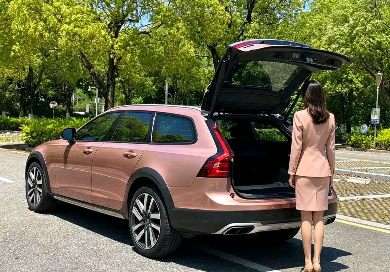 沃尔沃v90cross country这是一台非常特别的车。尤其是小姐姐和这个车
