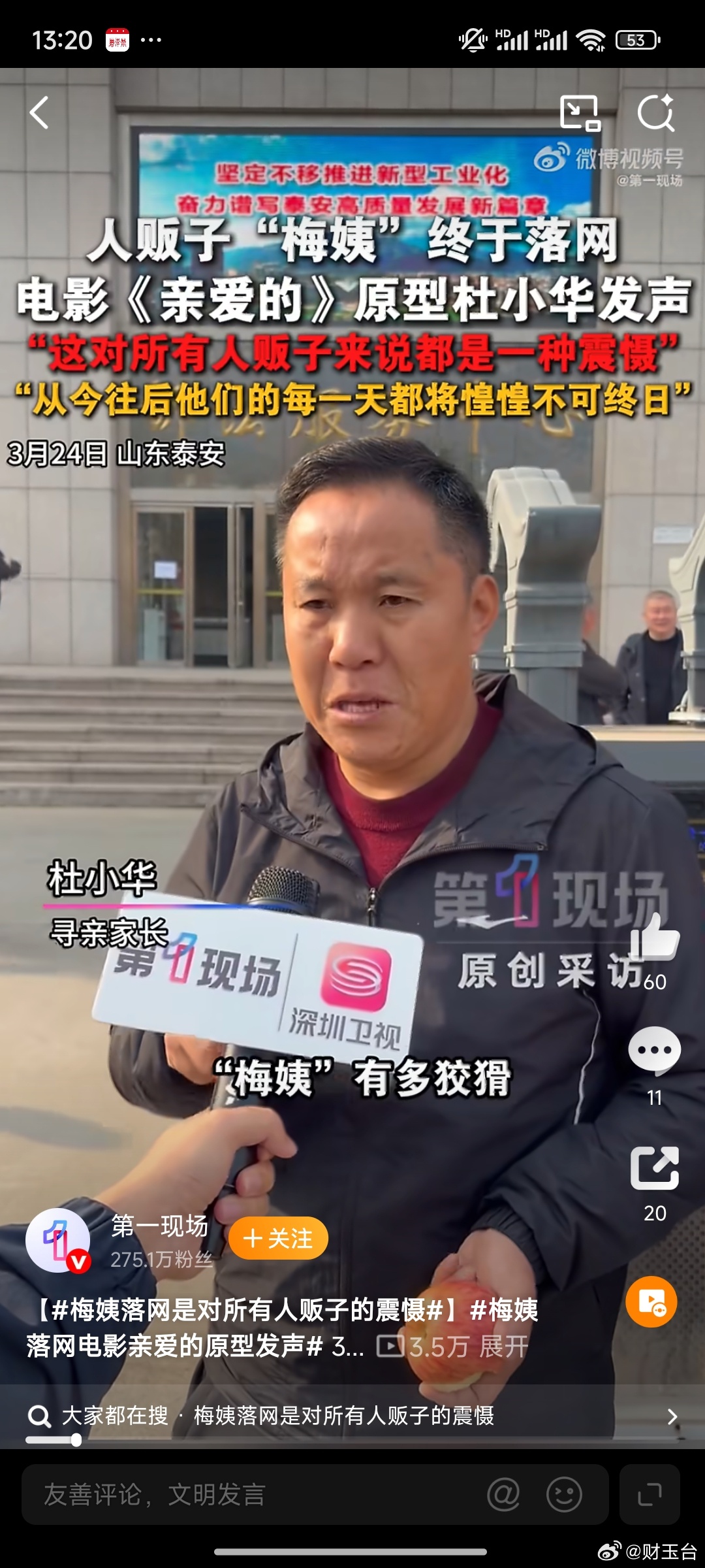 梅姨落网电影亲爱的原型发声 大快人心！潜逃近20年的人贩子梅姨终于落网，无数寻亲