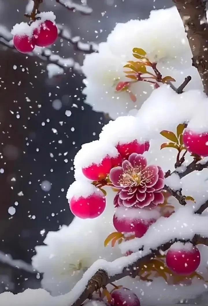 隆冬天短黑夜长，暴雪肆虐温度降。
窗外鹅绒飞满天，户外哆嗦打寒颤。
人间真情心中