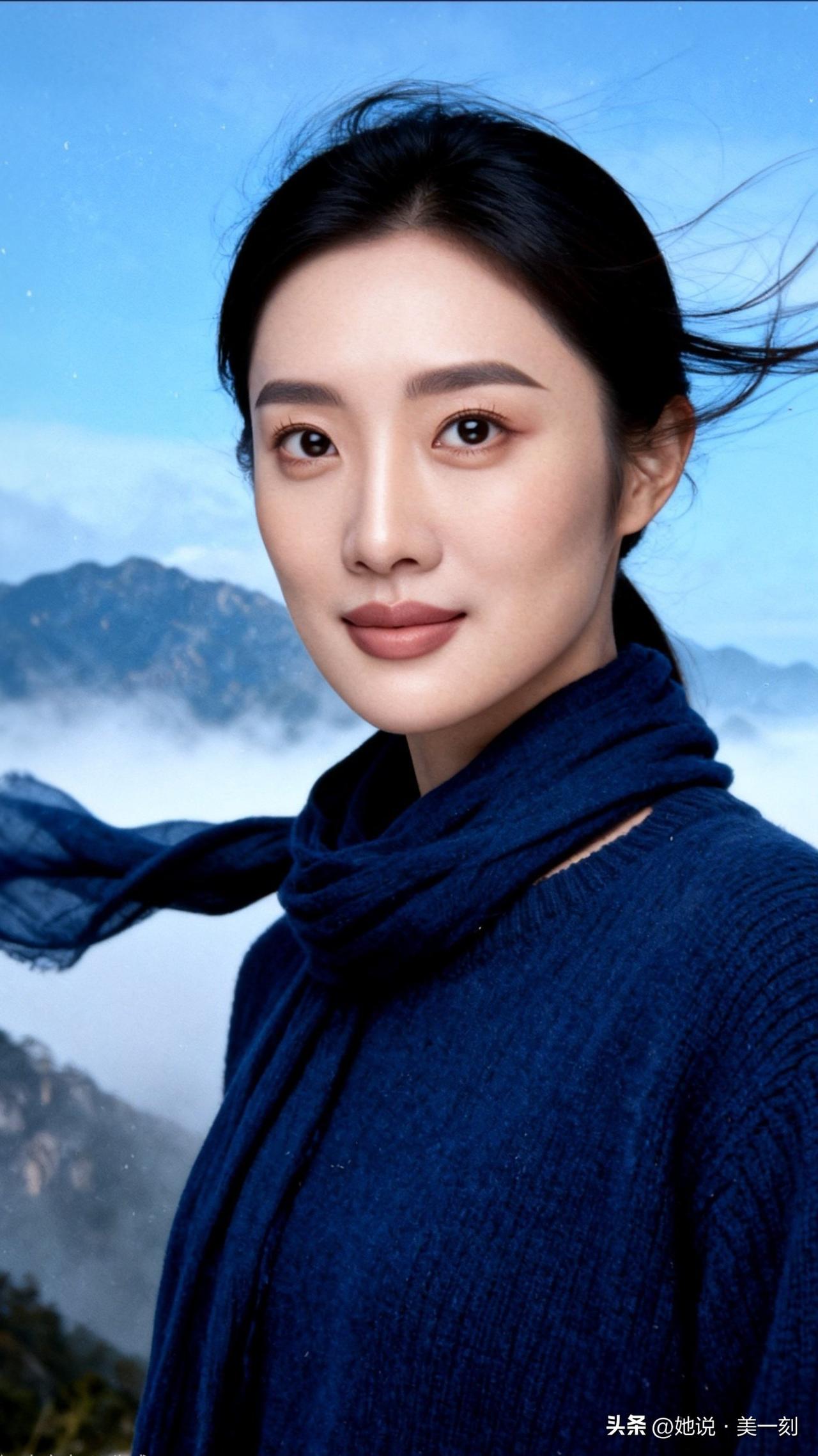 山间仙子，云海之上，静谧如画。