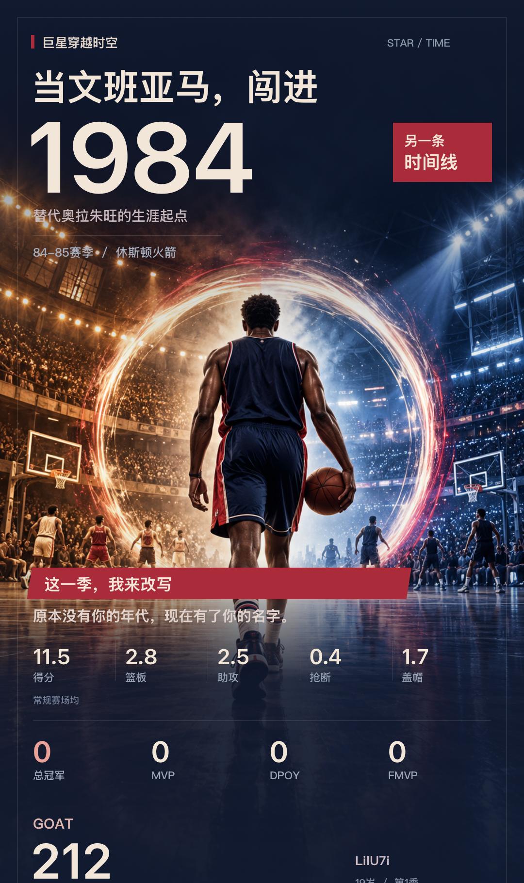 把文班亚马放进1984年，我打出了这样的生涯
我在《巨星穿越时空》扮演维克托·文