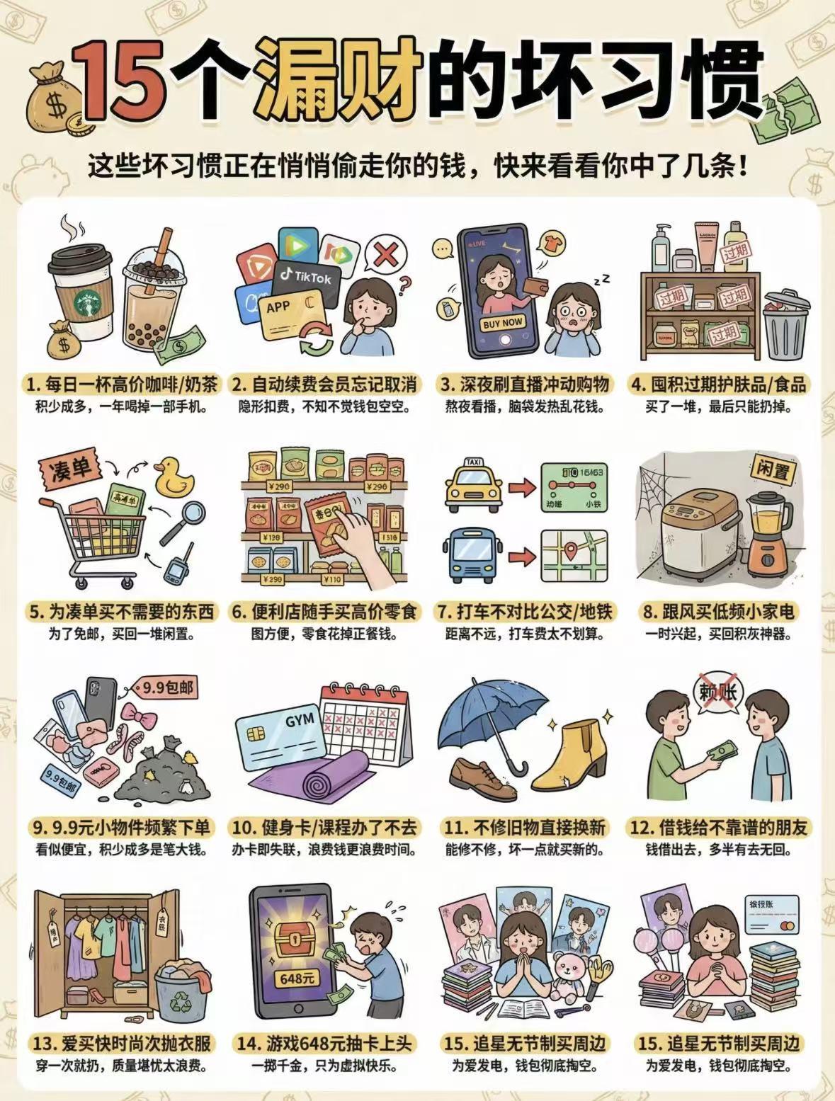 别再抱怨自己存不下钱了！
你以为的小钱，正在悄悄掏空你的钱包！
 
每天一杯奶茶