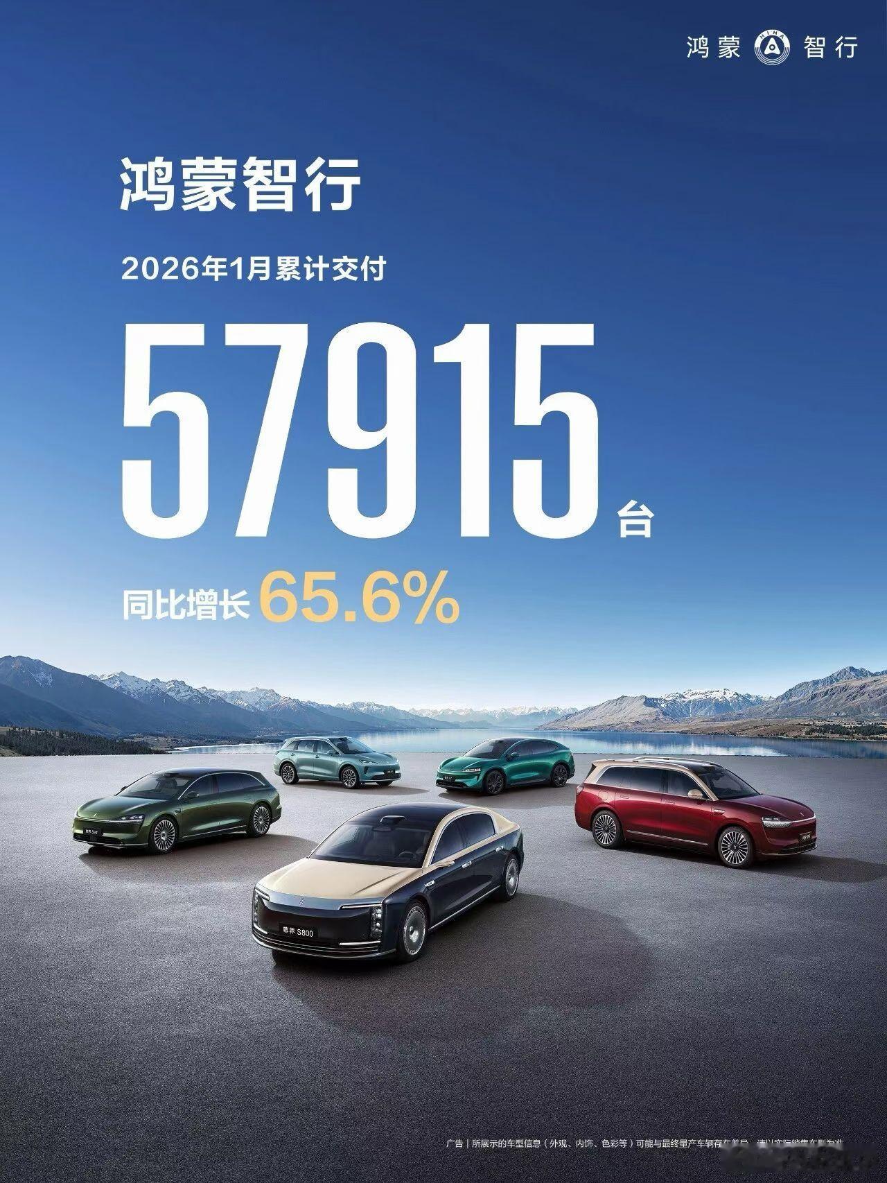 鸿蒙智行 1 月交付量 57,915 辆，哪怕跌了也还有小 6 万