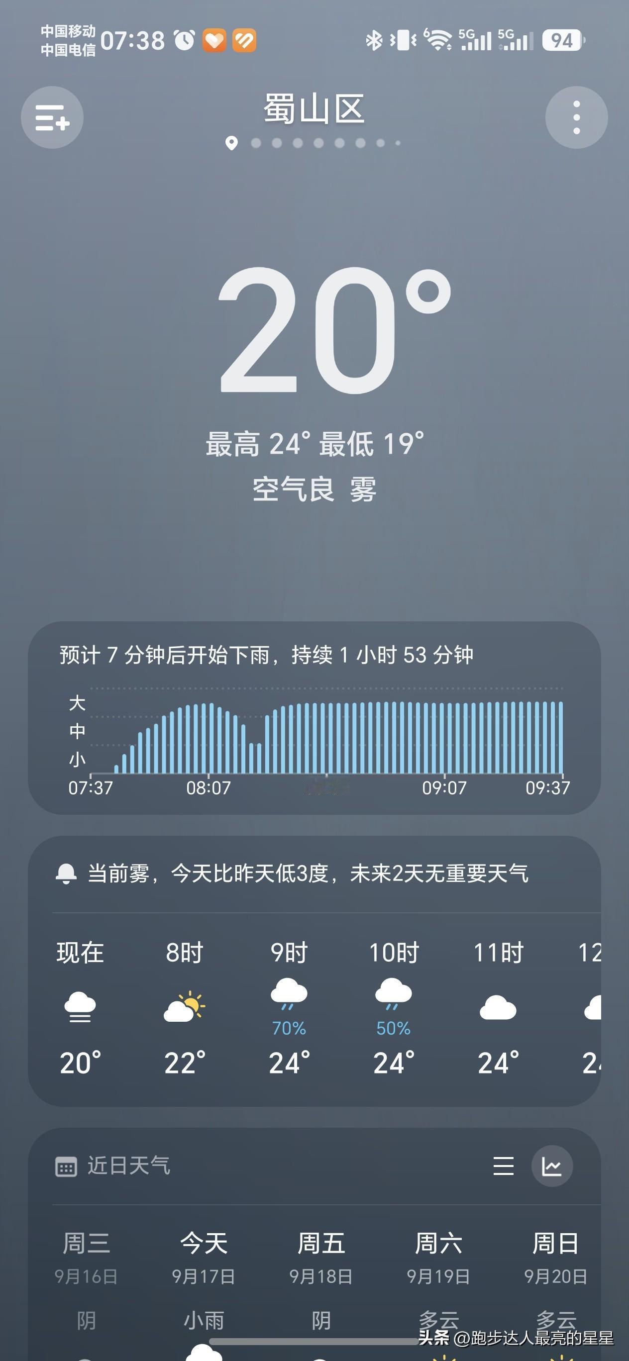 蜀山这场雨从后半夜就开始淅淅沥沥落，到现在还没停的意思，风裹着雨丝往领子里钻，出