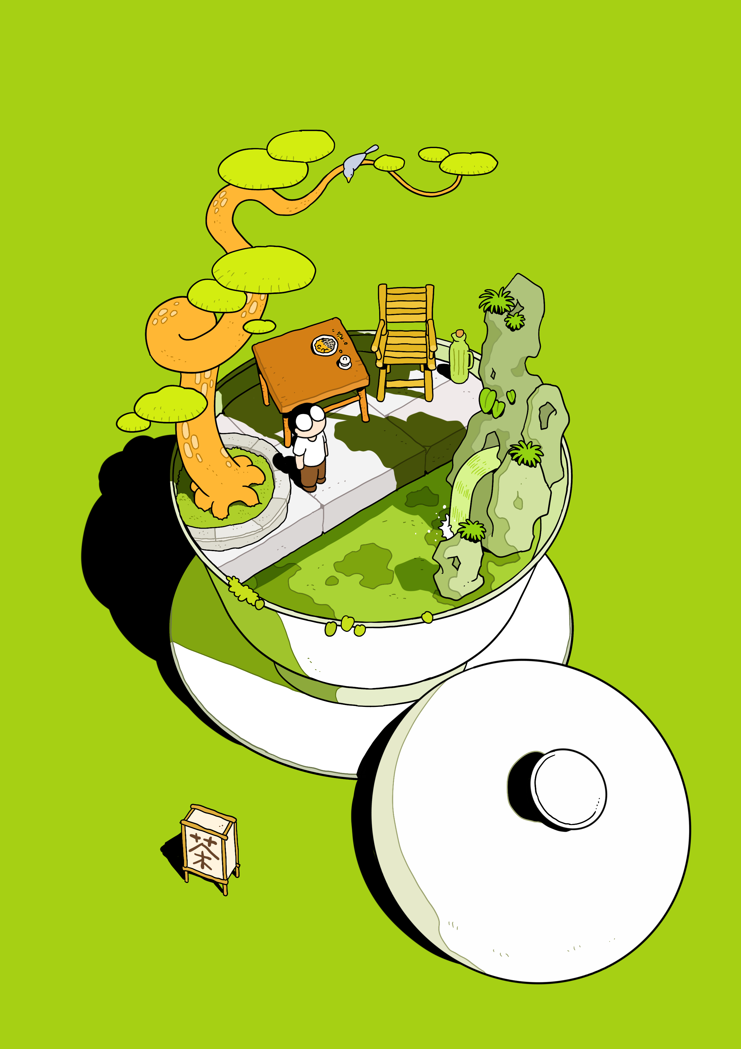 到茶社一坐下，旁边有潮州话，一问是老乡，老家就隔两条街，吃茶吃茶 
