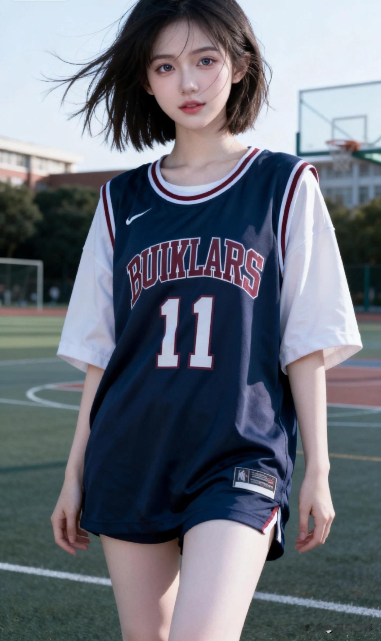青春洋溢的篮球少女，运动与时尚的完美结合！🏀👗