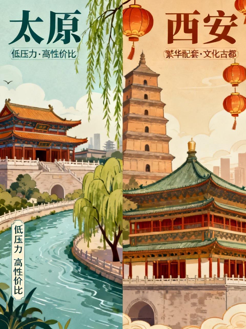 选西安还是太原定居，确实让人纠结。要是追求低压力、高性价比生活，那太原是首选。房