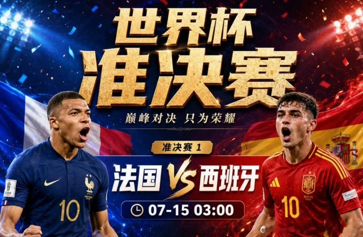 📅 7月15日🕒 北京时间 03:00🏟 世界杯半决赛🇫🇷 法国 VS