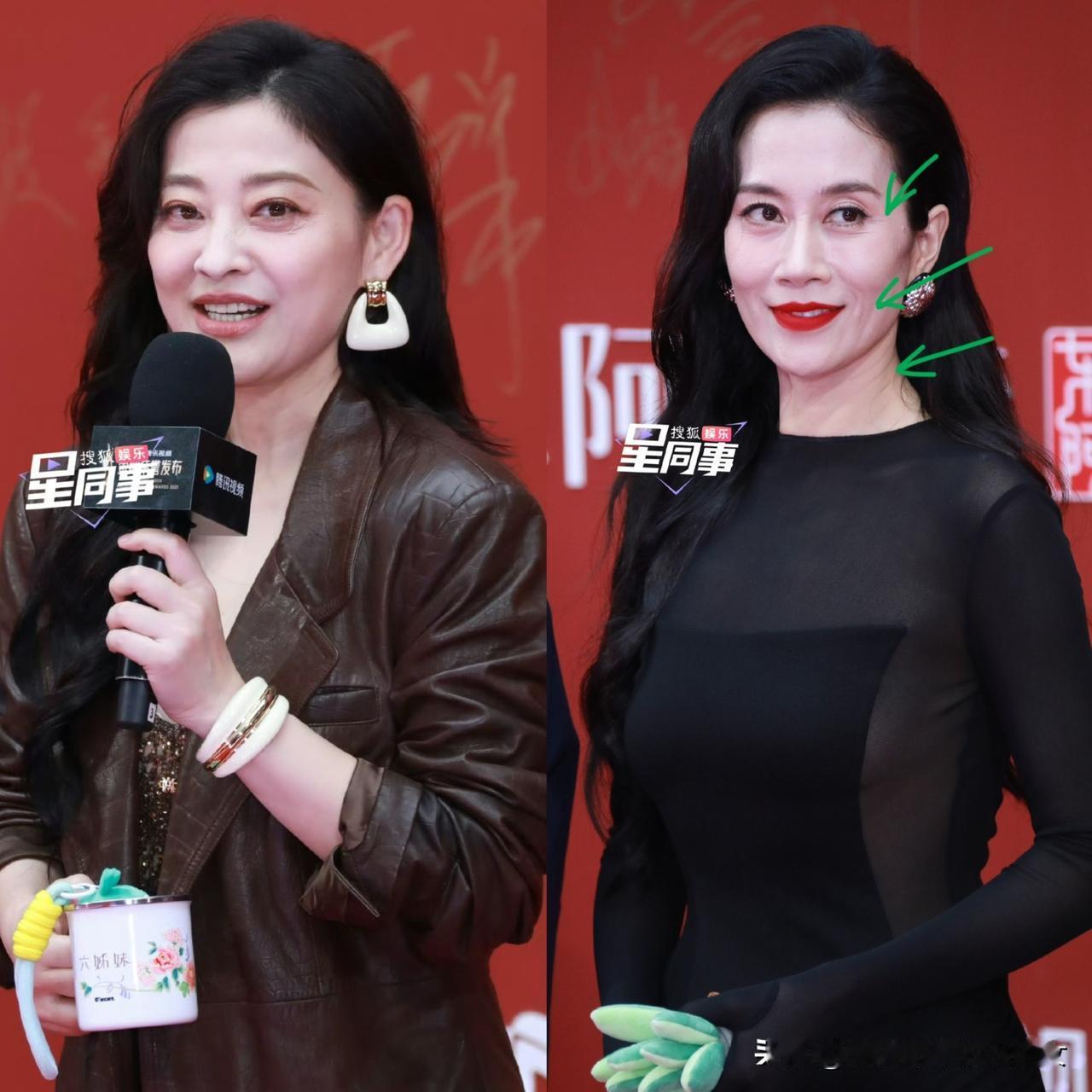 这一夜，50岁的梅婷珠圆玉润，47岁的温峥嵘皮松肉垂，给那些排骨身材的女明星提了