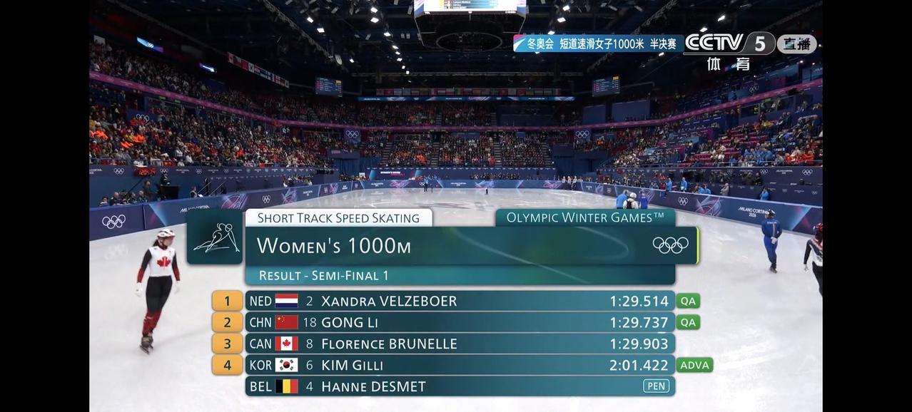 中国选手公俐晋级女子1000米决赛！期待李坚柔附体奇迹除夕夜拿下首金！加油💪