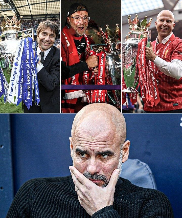 足坛短讯！
★没有阿尔特塔！
在瓜迪奥拉执教曼城的10年里，只有三位教练成功夺得