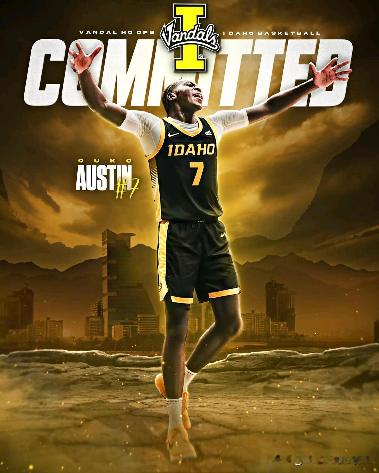 瑞士侧翼Austin Ouko宣布承诺NCAA男篮 D1球队爱达荷大学Idaho