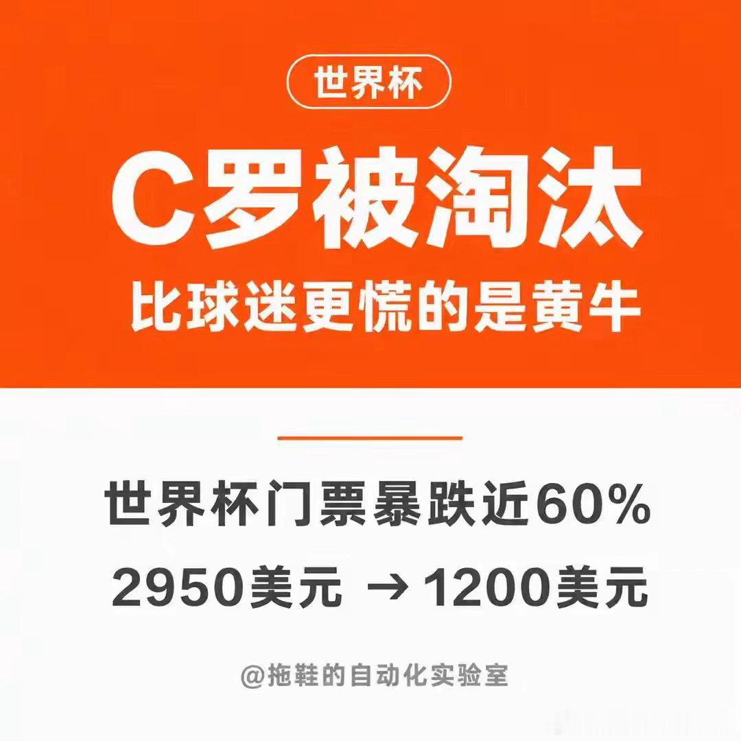 世界杯球票不断跳水高额转售抽成催生票价泡沫，球迷高价入场后价格崩盘，损失惨重。有