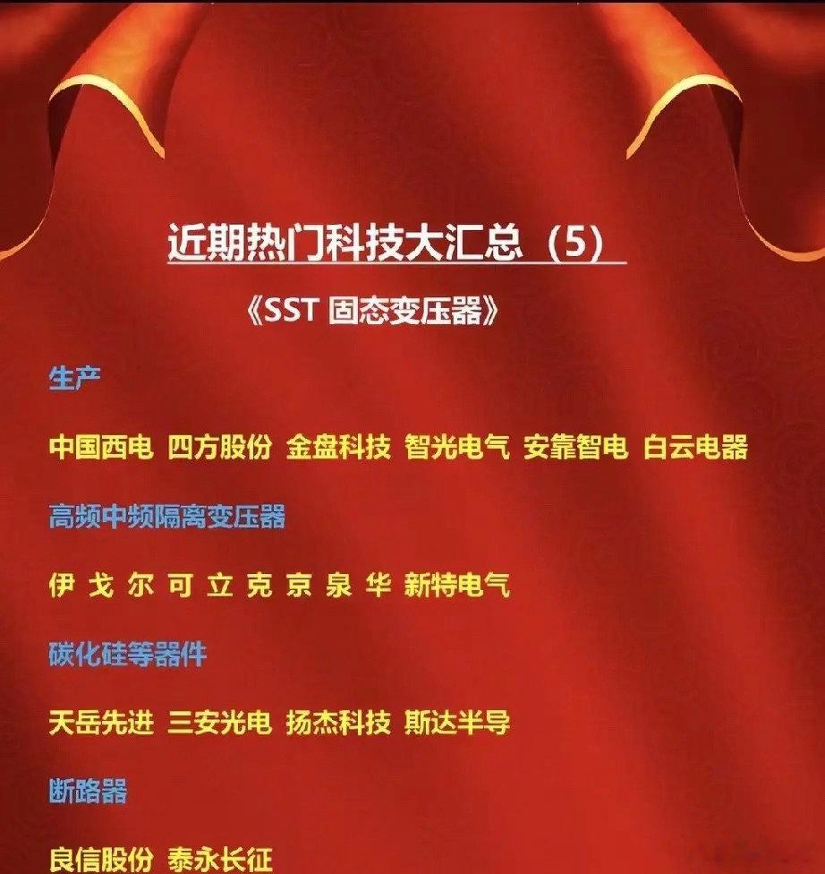 算力配电赛道迎来变革！SST固态变压器全产业链标的完整解析！本次梳理SST固态变