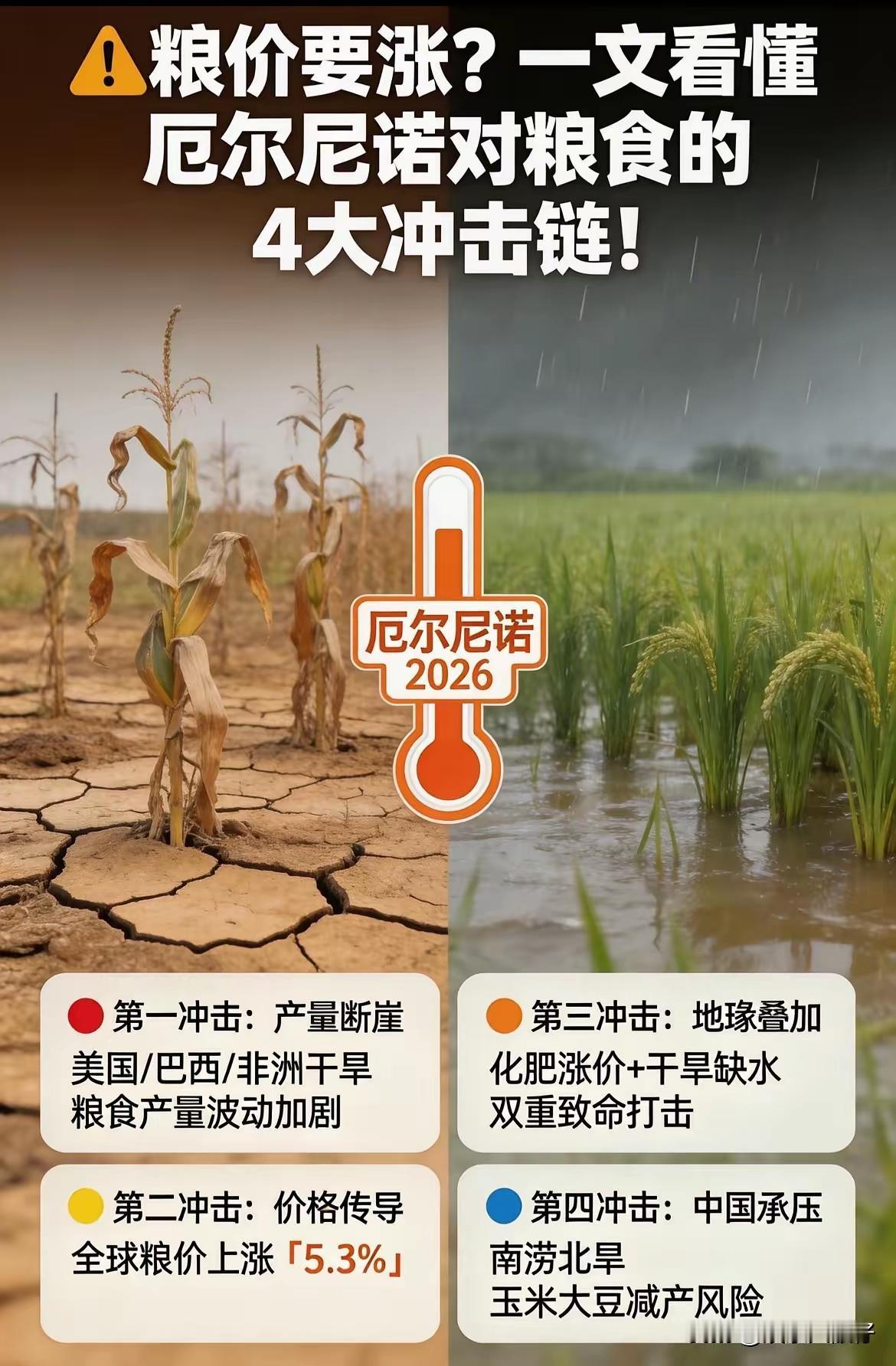 厄尔尼诺来了！粮价、用电、健康都要受影响？
 
“所有投资机会，都藏在普通人看不