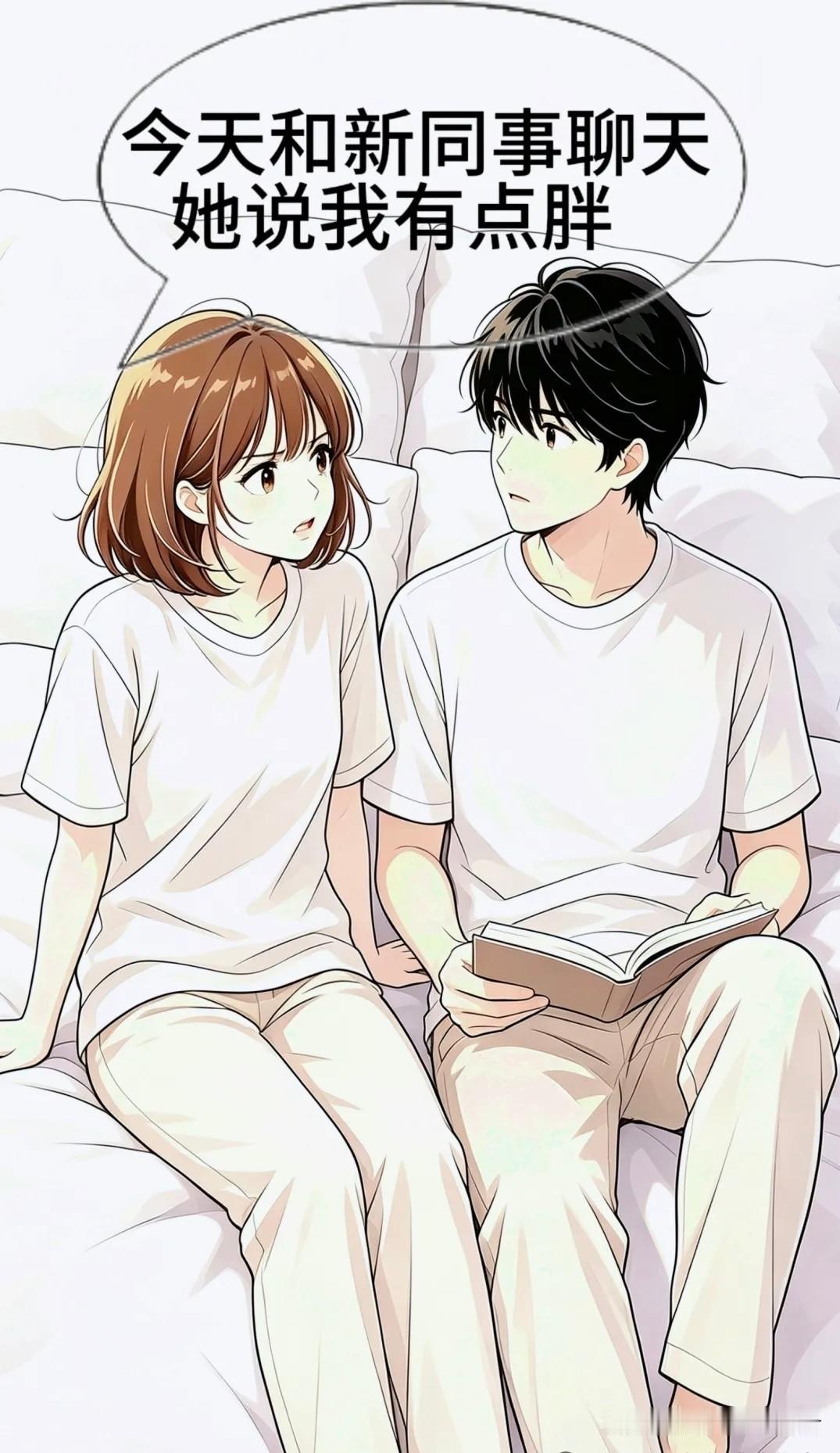 趣味漫画：被新同事说胖，老婆直接怼：你请我吃饭了？没吃你的饭操什么心漫画搞笑名场