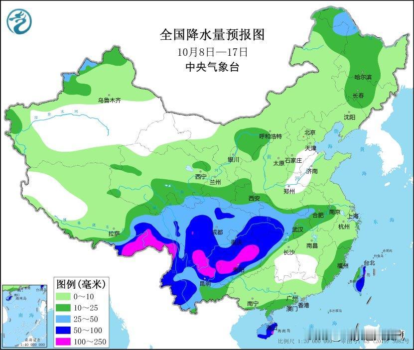 根据中央气象台预报，未来十天我国西南地区雨水偏多，全国大部气温将偏高。

在降水