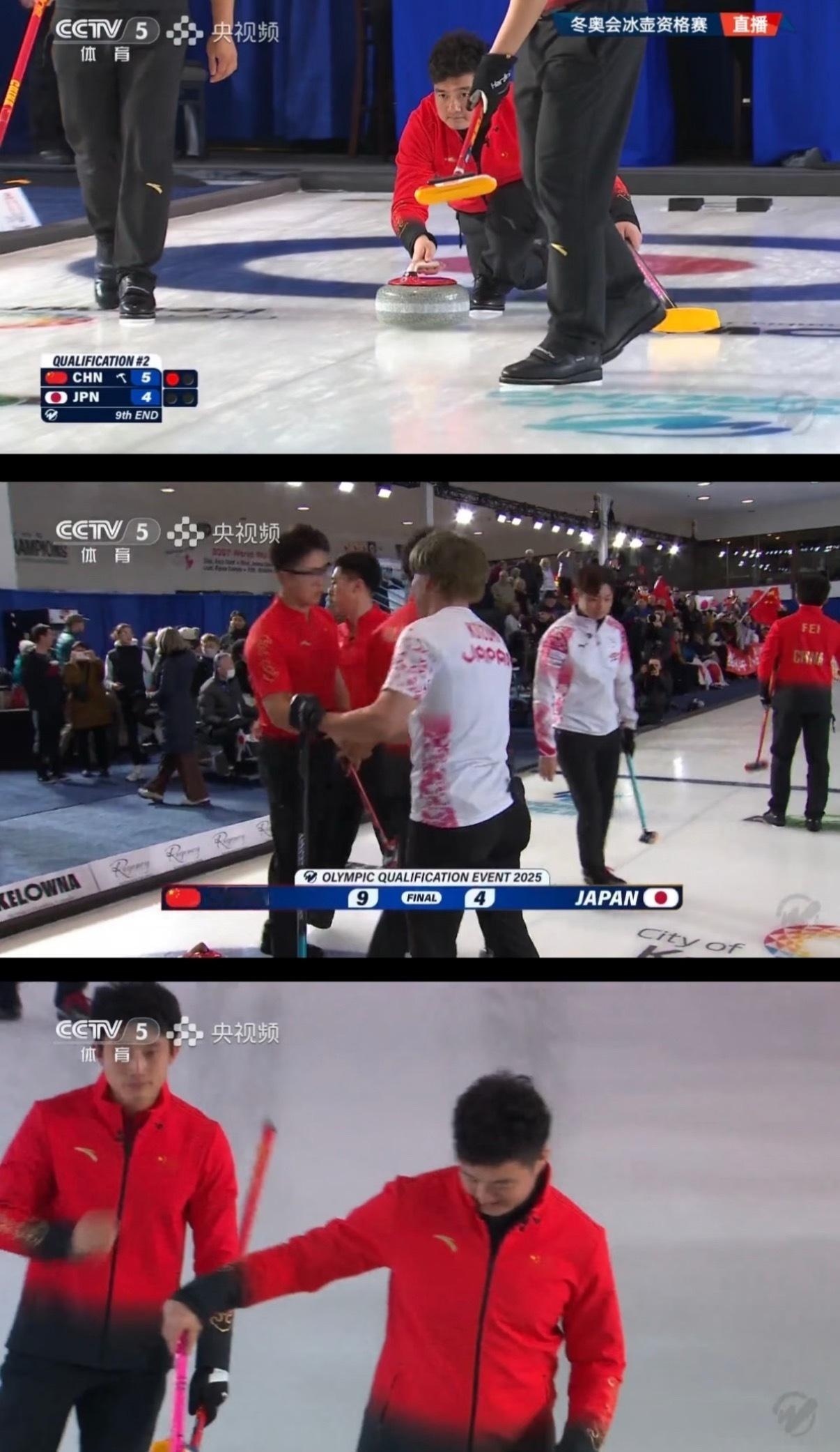 【中国男子冰壶战胜日本队，成功晋级米兰冬奥会】在加拿大进行的冰壶落选赛中，中国男