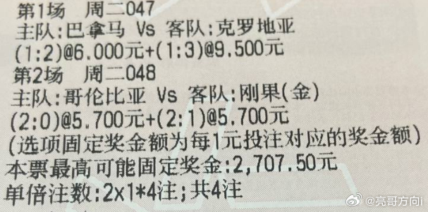 亮哥世界杯推荐：2026-06-24 07:00 周二047 世界杯 巴拿马vs