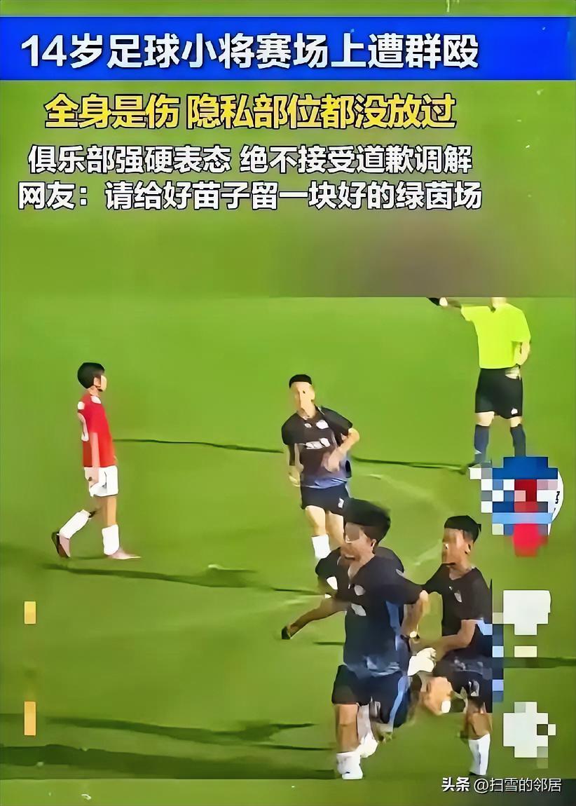 在欧洲赛场赢球的足球小将，被国内成人球员殴打受伤

近日，一场足球教学赛的暴力事