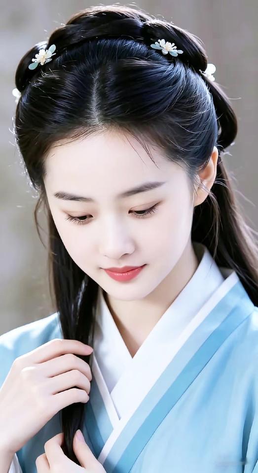 古装少女，清新淡雅，温柔可人。