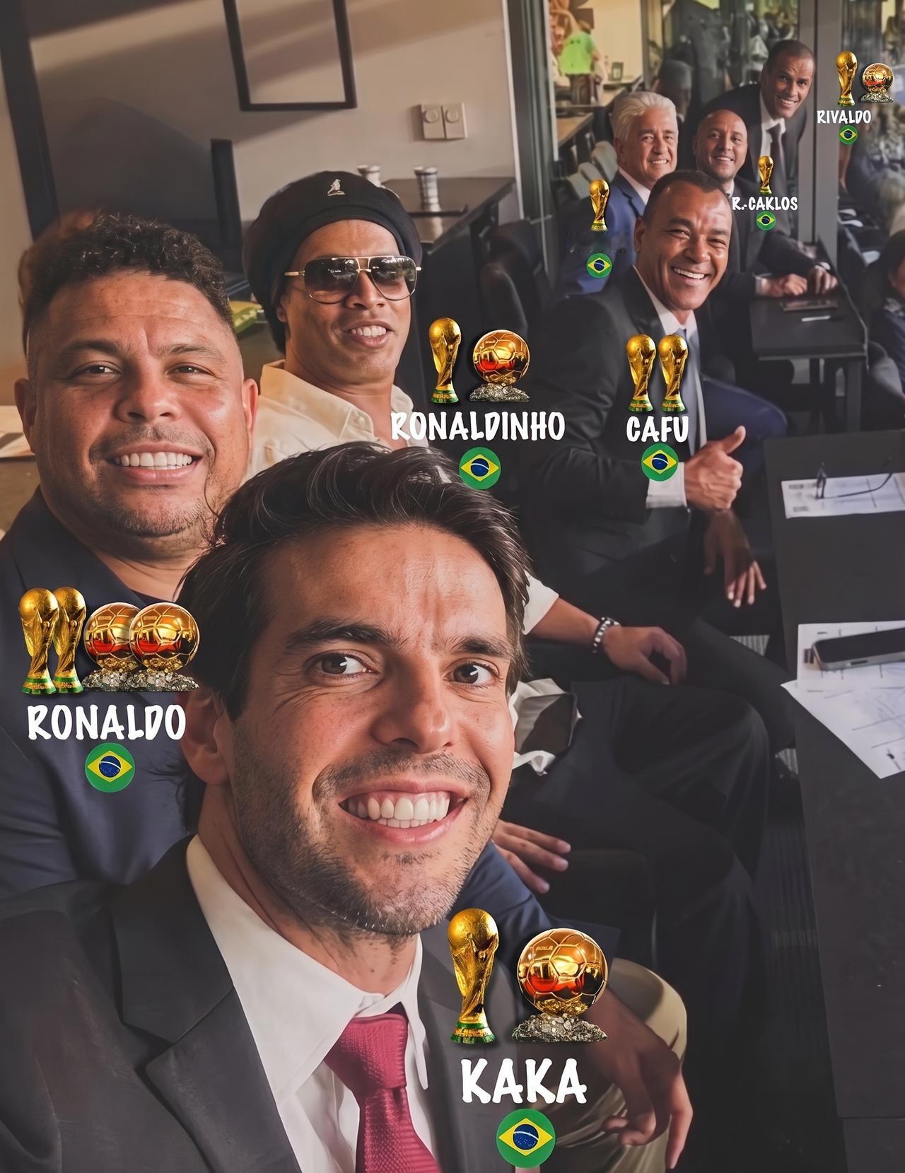 巴西传奇球星齐聚一堂，共赏2026年FIFA世界杯！ 
卡卡、罗纳尔多、罗纳尔迪
