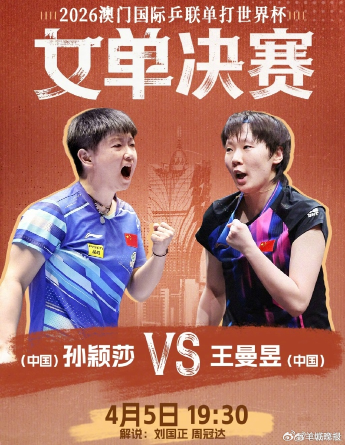 【期待！#今晚王楚钦男单争冠#】#今晚孙颖莎王曼昱决赛# 2026国际乒联单打世