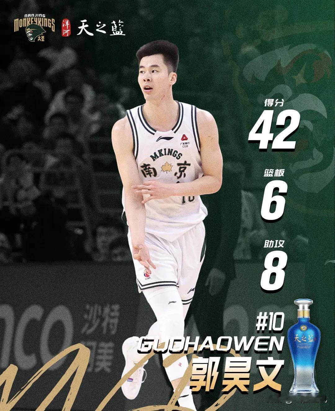 把郭昊文死死盯住就能赢下南京天之蓝，这个说法有道理吗？今天晚上，山西汾酒男篮在客