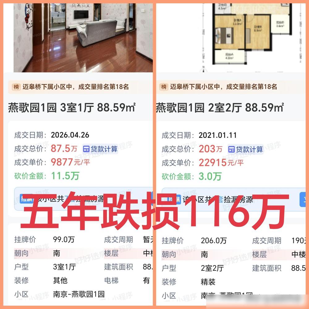 南京丁家庄：房产洼地难抵膝斩！五年跌损116万！

前两年我还陪刚工作的侄子去那