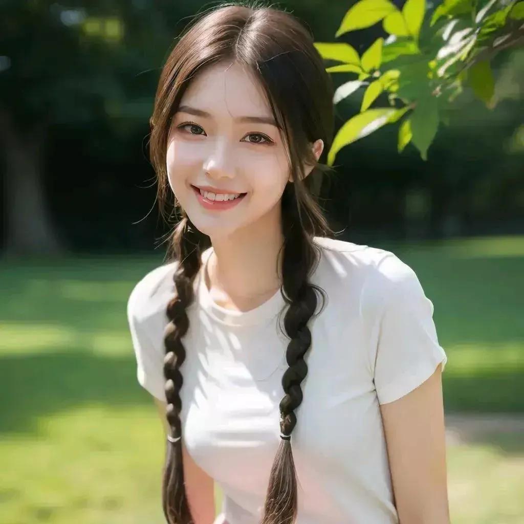 夏日清新甜美少女，阳光下的美好瞬间。少女感笑容 少女感微笑女孩 自然清新美少女 