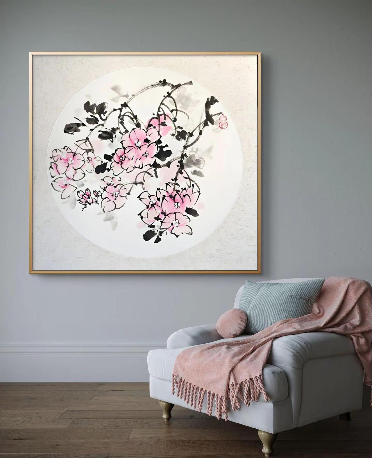 WHAT?猜猜什么花。国画花鸟 手绘陶瓷 把水墨画进家里