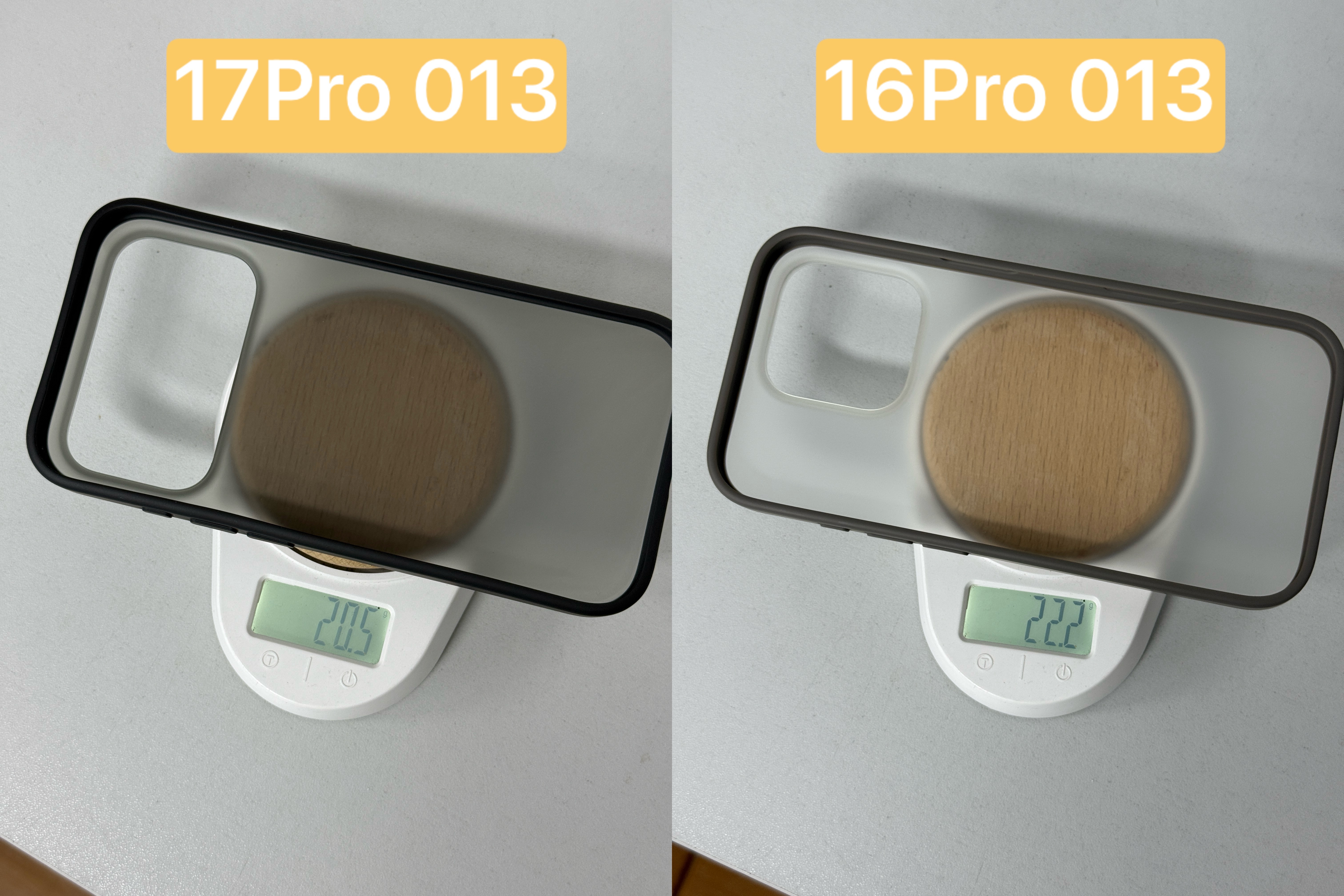 iPhone17Pro 013 样品我们称了一下，发现比16Pro 轻了1.7克