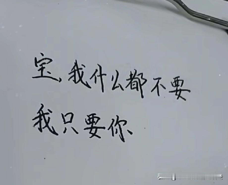 宝，我什么都不要
我只要你
我要你一直都在
永远都在我身边
此生有你就够了