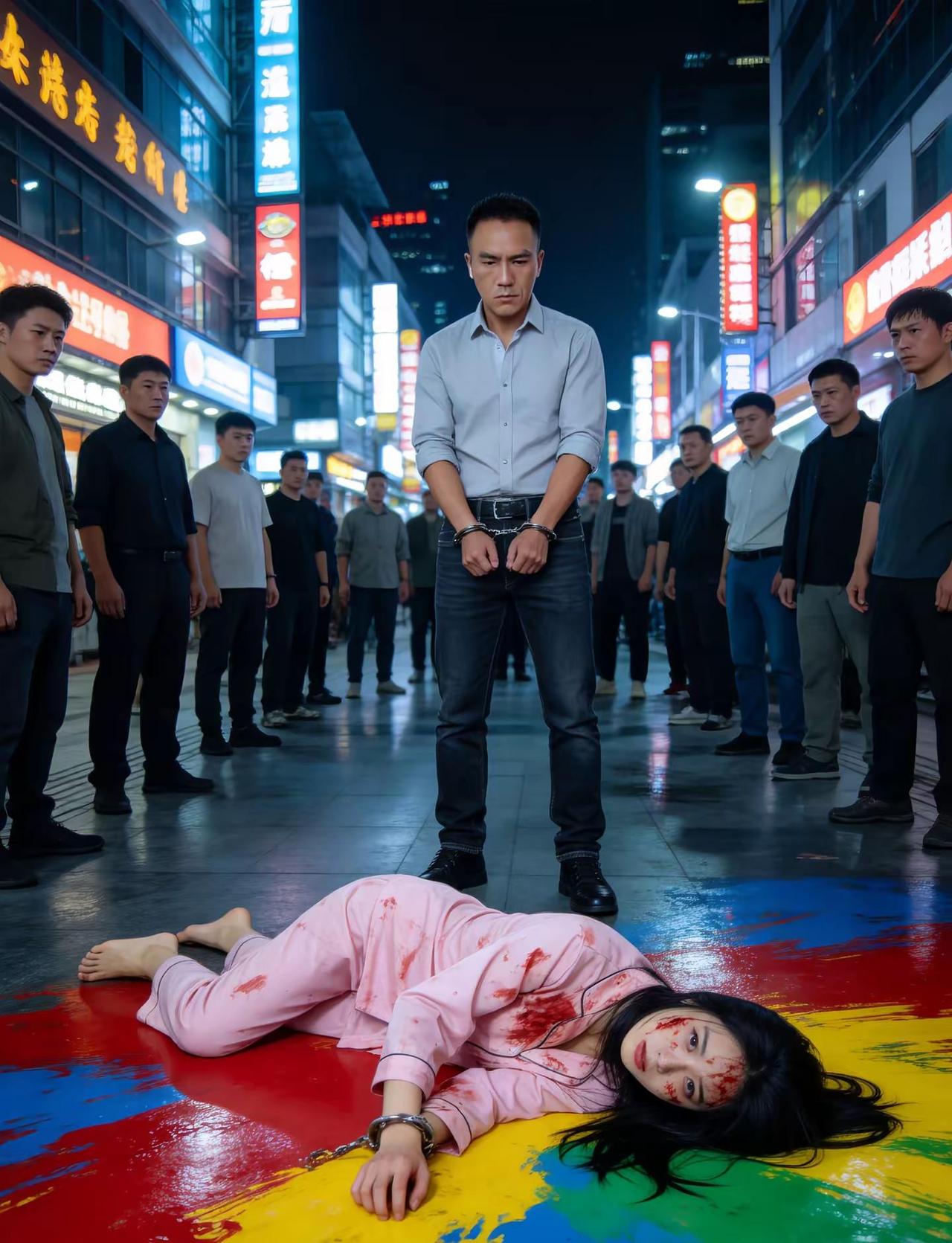 这就是出轨的下场，谁也不愿意这样，这又何。AI都市夜案氛围