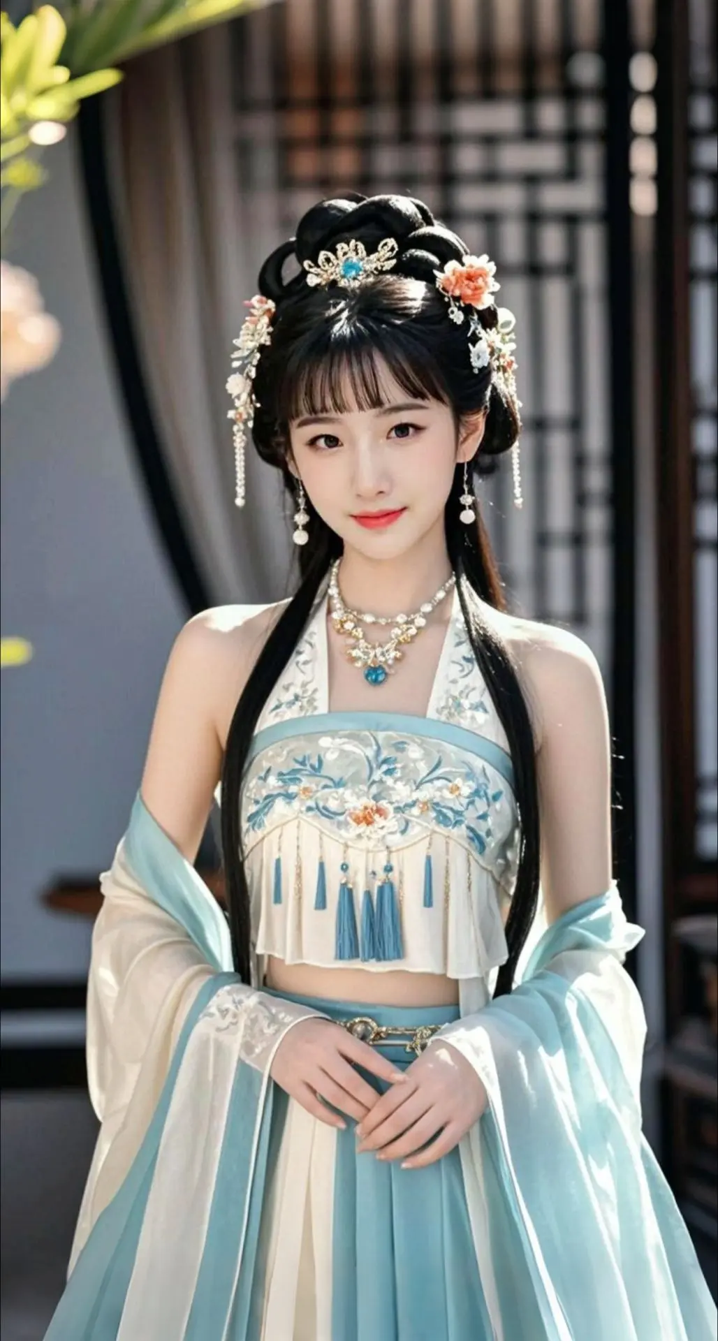 AI扩图 AI古风佳人