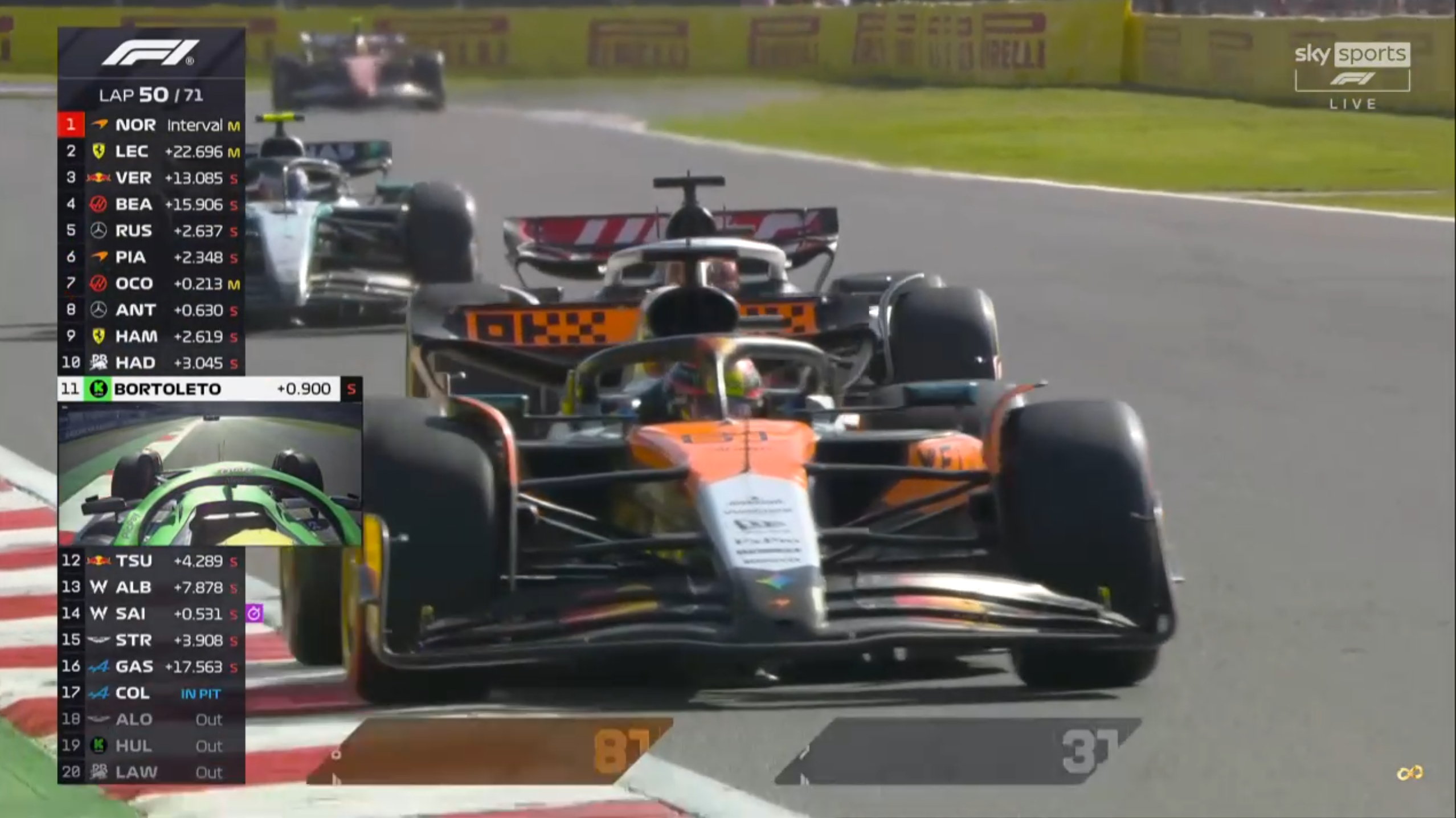 考拉在5-6号弯非常强硬的超越了奥康F12025F1墨西哥城大奖赛 ​​​​