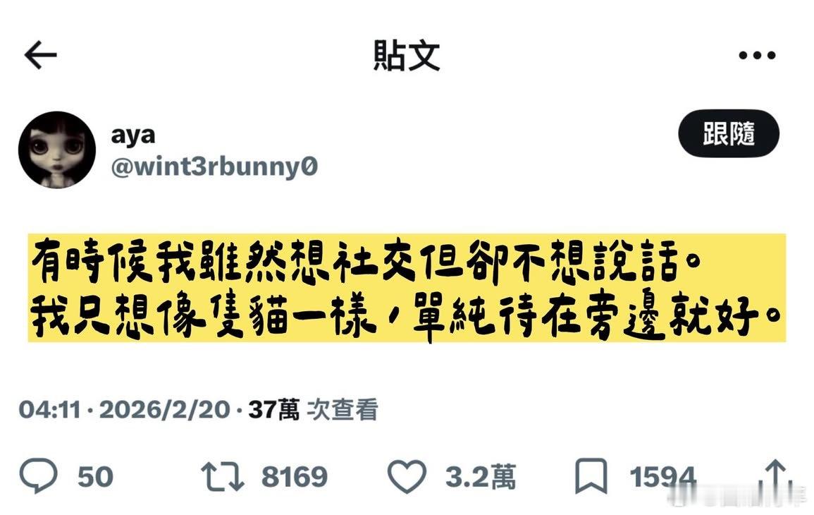 有时候觉得自己像只猫。 