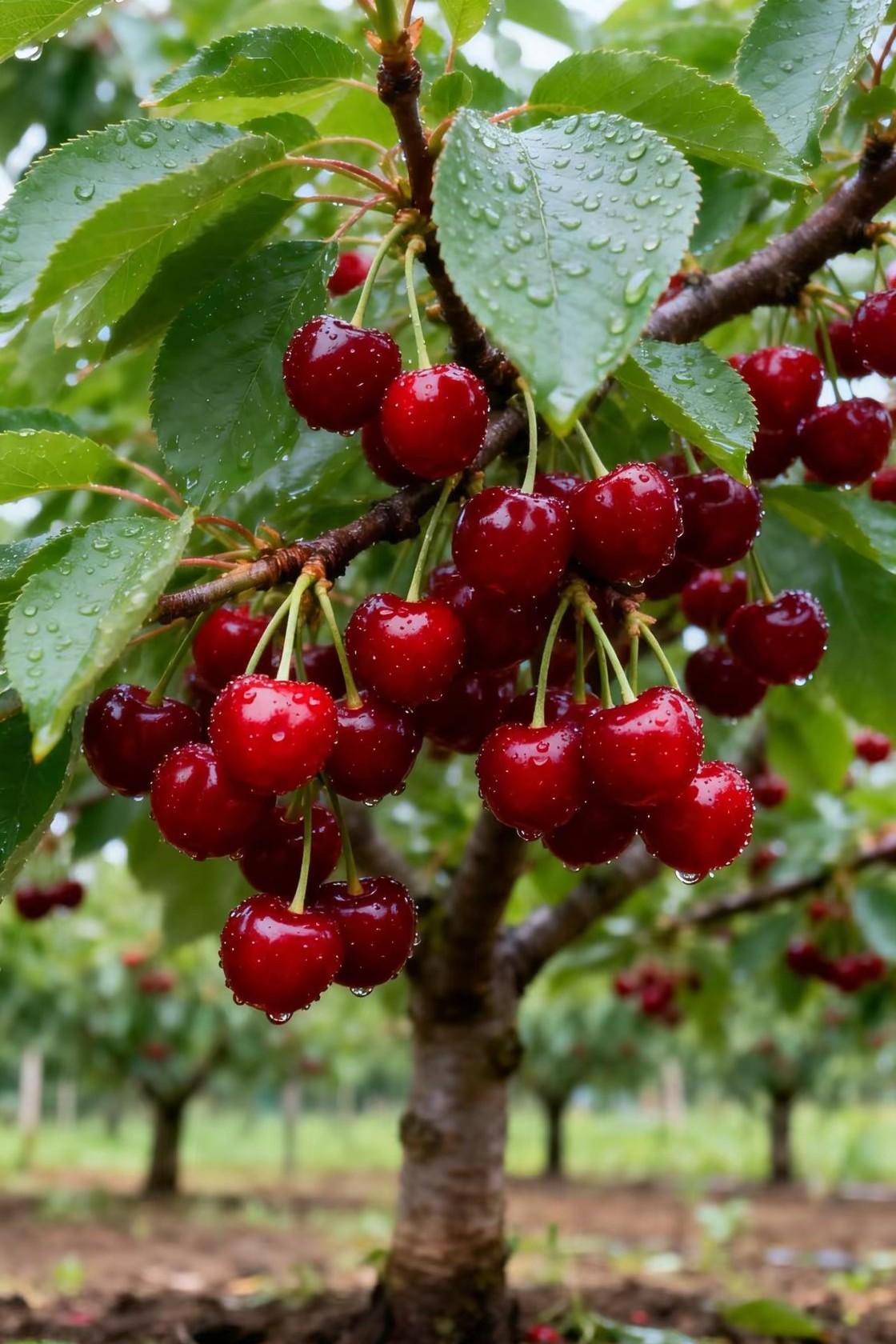 新鲜采摘的水果，色泽诱人果汁爆满