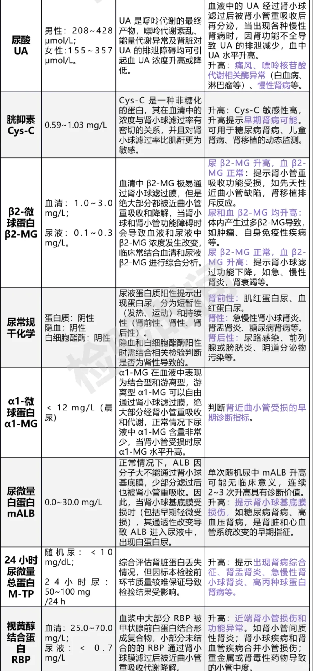 肾功八项检测意义