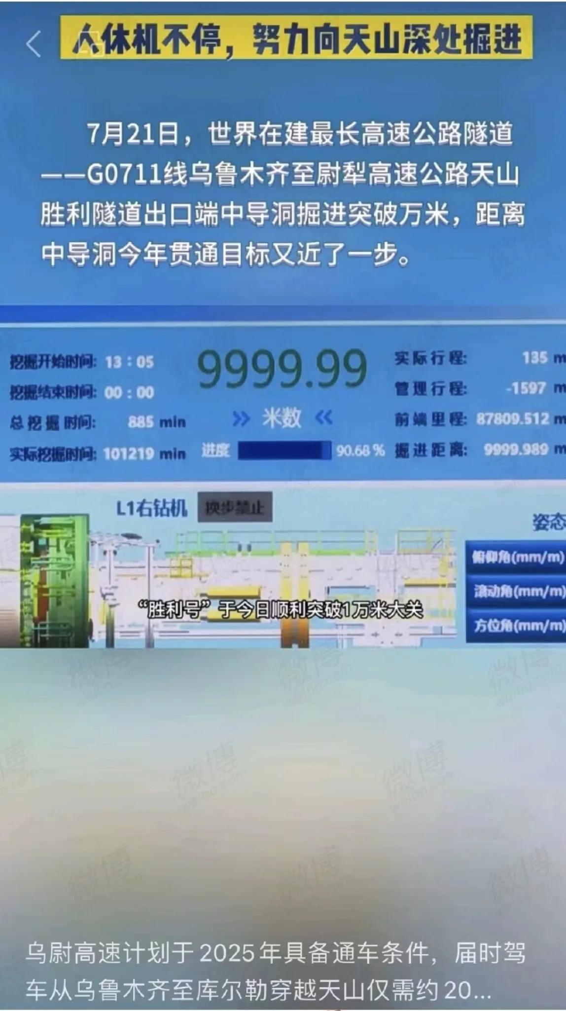 基建狂魔极其低调又来了一手，在天山山脉打了个22.1公里的隧道。这几年的很多事，