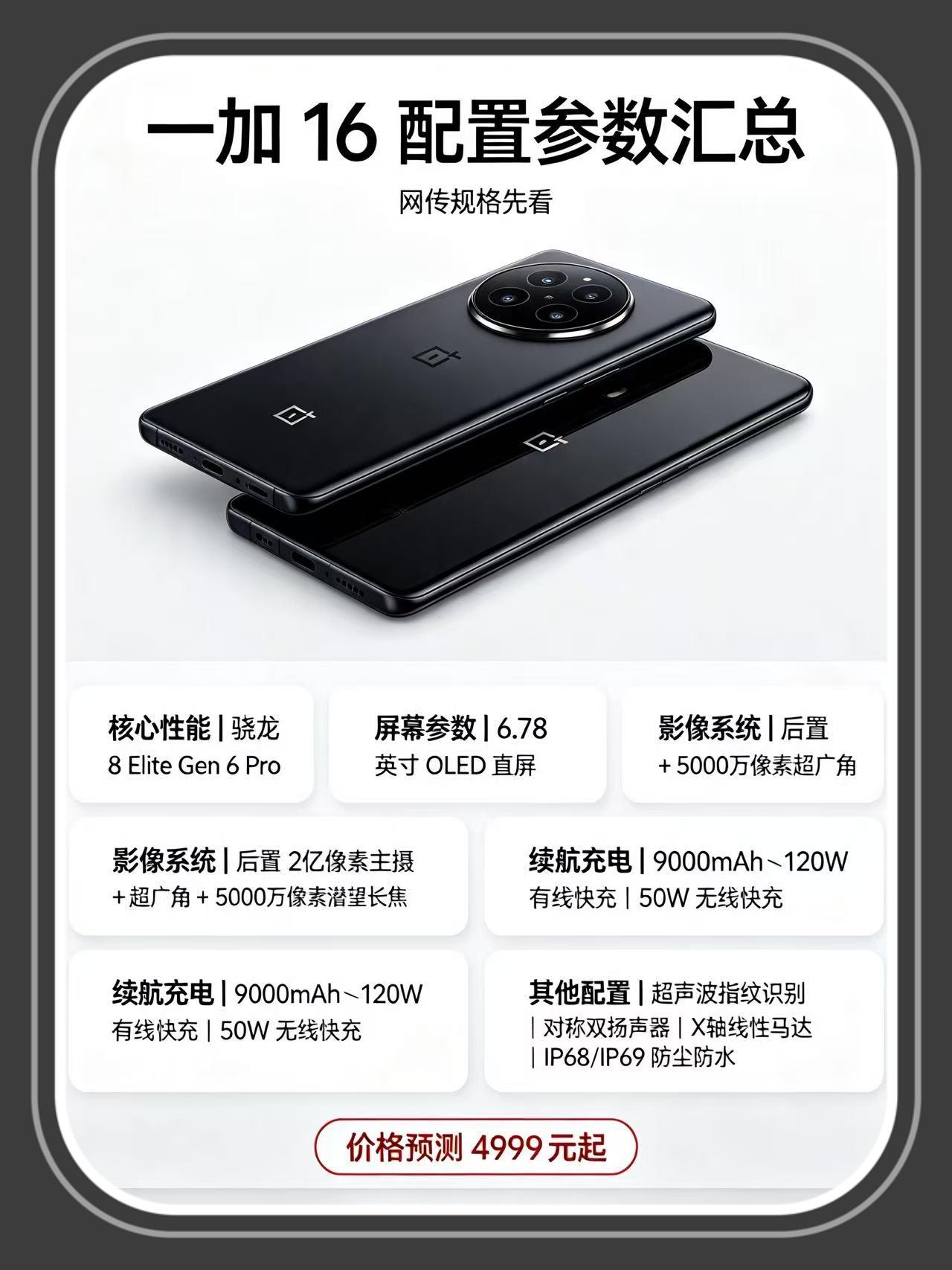 懂了！一加16配置大概就这样了😓

一加16居然开始预热了
图片来看应该又是左